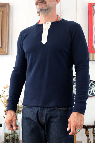 Malines Blue Henley Waffle