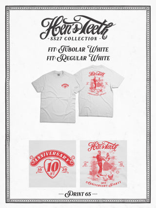 10th Anniversary White T-Shirt Print 65