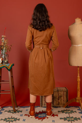 Herringbone Tobacco dress