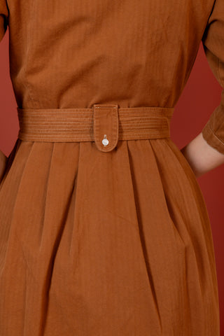 Herringbone Tobacco dress