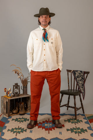 Light Herringbone Work Shirt